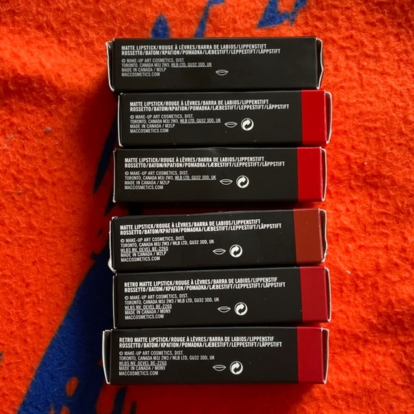 MAC Retro Matte and Matte Lipsticks in Chili, Lady Danger, and Ruby Woo, NIB - Picture 5 of 6